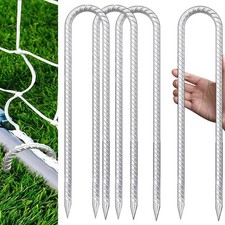 Trampolines Wind Stakes 12 Inch, U Shaped Rebar Stakes Heavy Duty, Safety Gro...