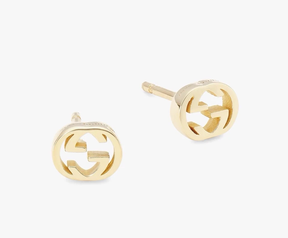 Pendientes GUCCI Oro Amarillo 18K Entrelazados GG 5MM YBD66211100100U Nuevos Foto 3 de 4