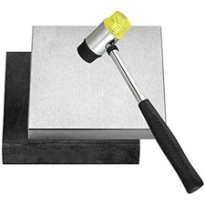 Steel and rubber block 2 pcs work bench blocks stamping block for hamm