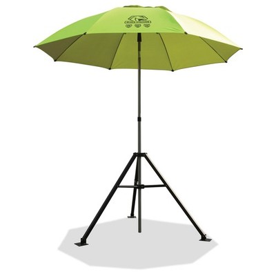 Black Stallion UB250 Core Flame-Resistant Industrial Umbrella, Yellow & Stand