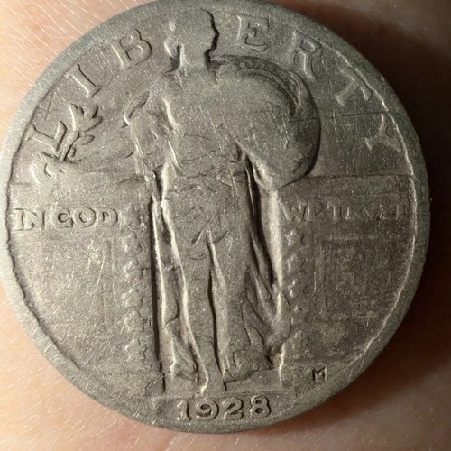 1928 Standing Liberty Quarter 25C - 90% Silver US Coin