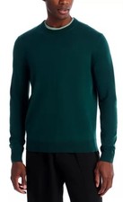 Michael Kors Mouline Textured Crewneck Sweater Green Large 100 Cotton