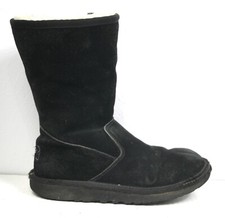 Ugg Black Suede Boots Zip-up Style 5948 Sz 1