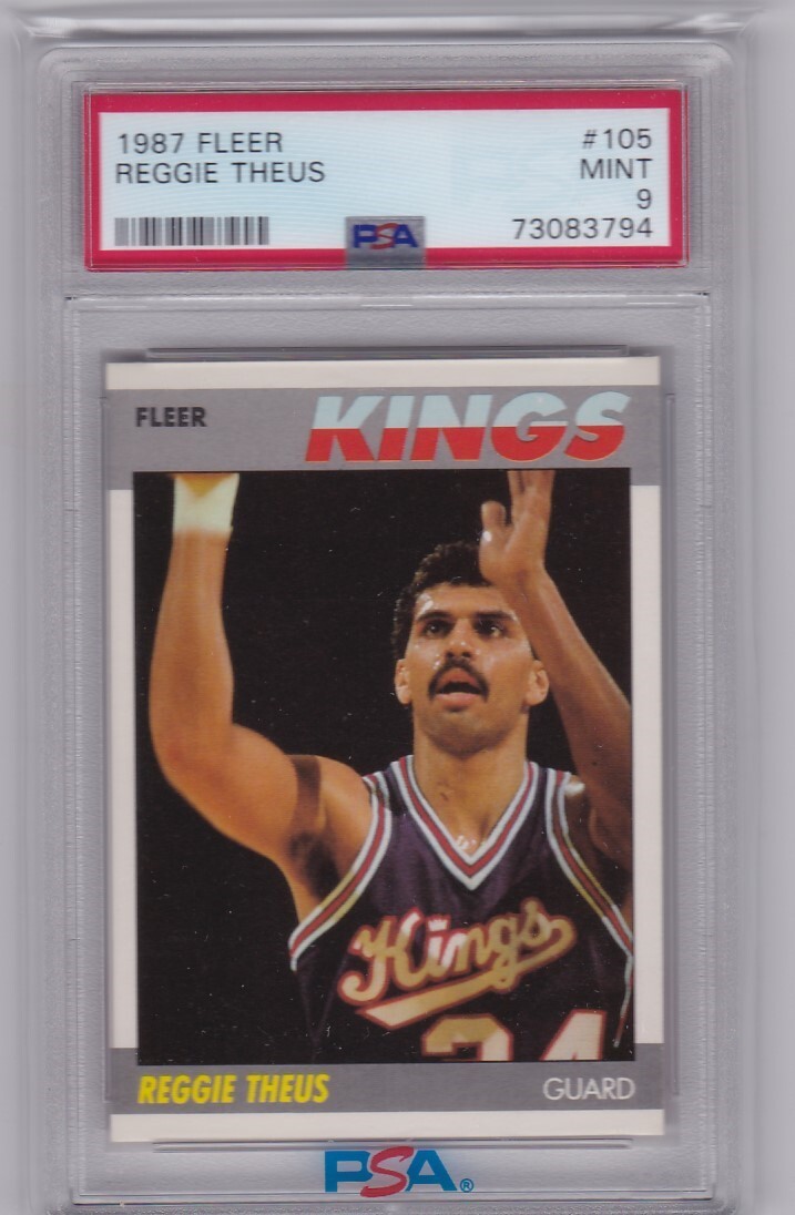 1987-88 FLEER BASKETBALL REGGIE THEUS #105 KINGS PSA 9 *415