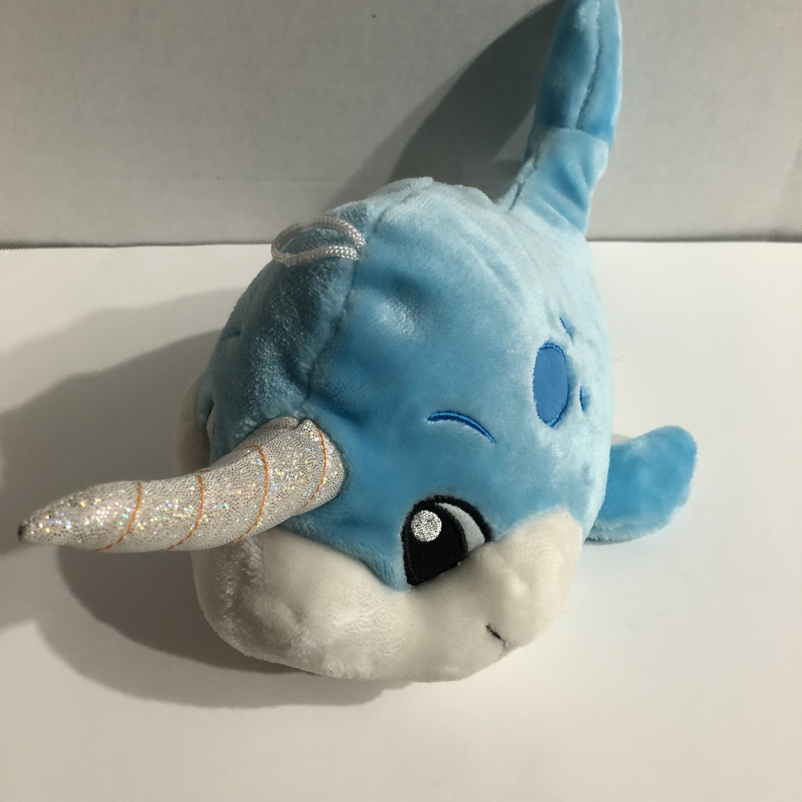 Fiesta Magic Narwhals Plush Aqua Blue Metallic Horn 13" Fish Smile Happy |  eBay