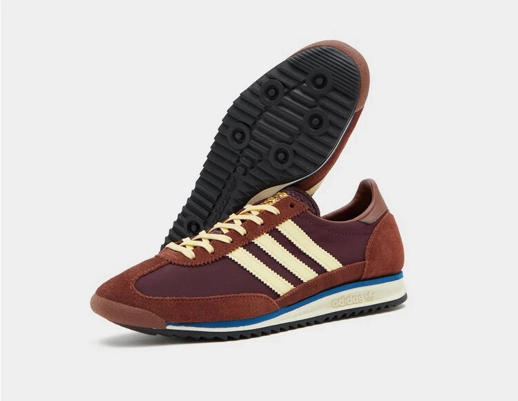 adidas gazelle silver green womens adidas x Sporty & Rich SL72 (Blue/Yellow/White), 5.5