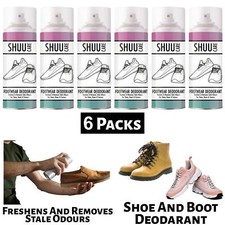 6x Shuu & Boot Deodorant Spray Smell Remover for Foot Neutralizes Odor 250ml