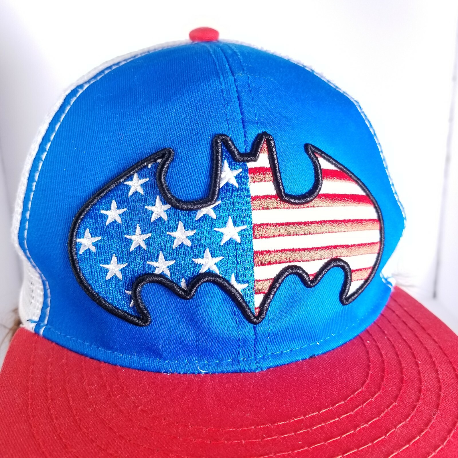 DC Comics Batman Hat Mesh Truckers USA Flag Snapback Baseball Cap