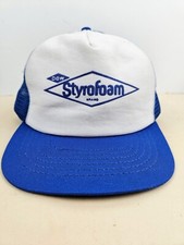 Vintage USA MADE Dow Brand Styrofoam Puffy Print Trucker Hat Snapback Cap