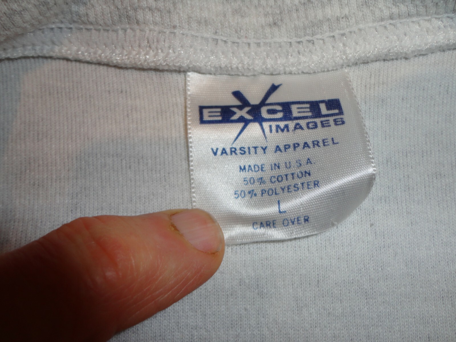 Vtg 90's Excel Southeastern Community College Gray V neck Hockey Jersey Adult L 
