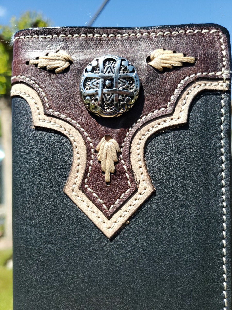 Cowboy Leather Checkbook Wallet for Men - Cartera Vaquera de Piel