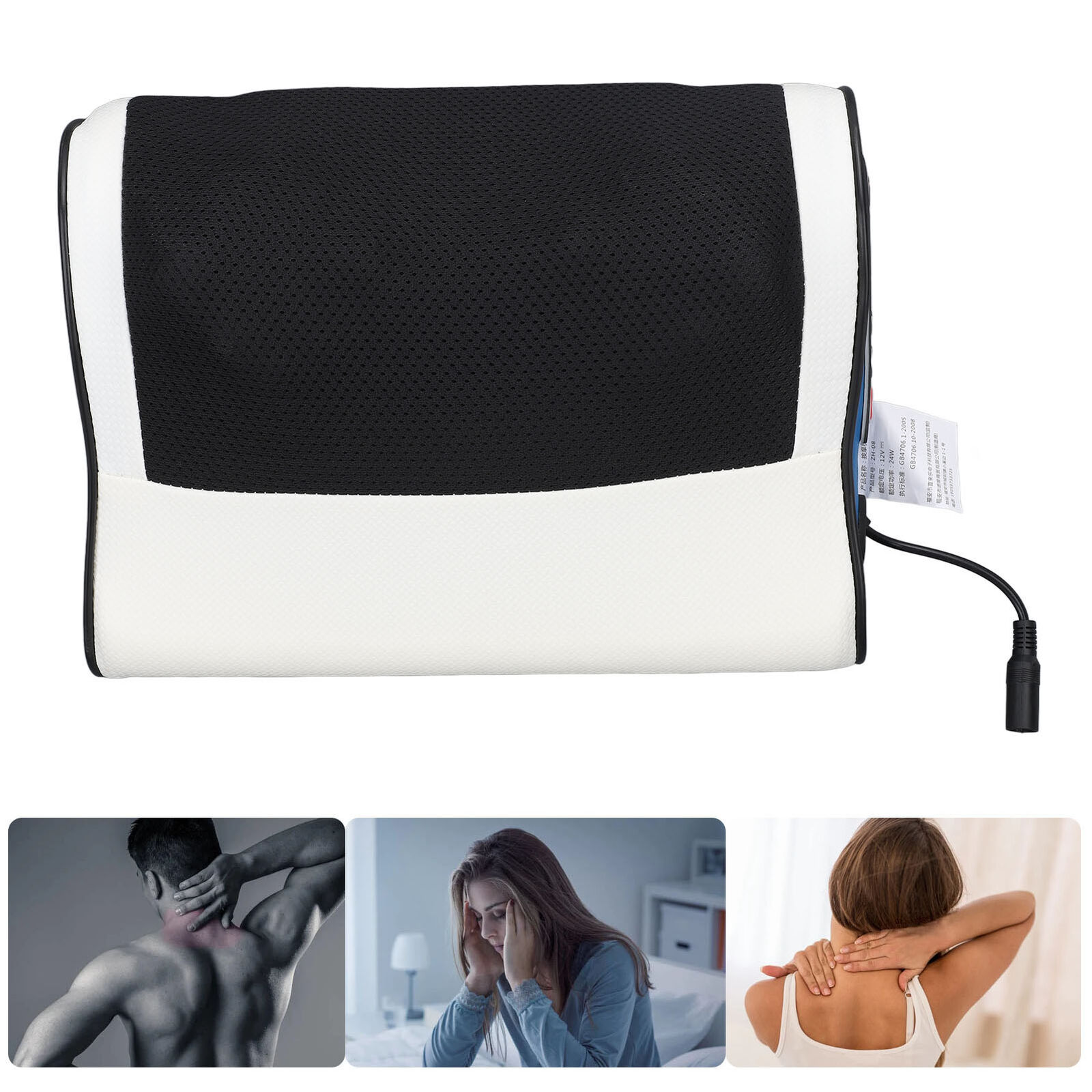 Image of 3D Deep Tissue Massage Pillow Einstellbare Memory Cotton Massager Pillow US Plug