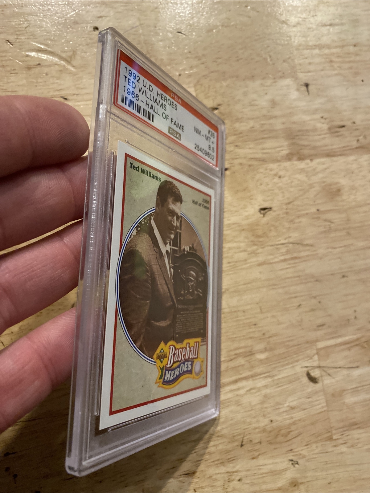 Ted Williams PSA 8.5 Vintage Baseball Card 1992 Upper Deck Boston Red Sox MLB view 8