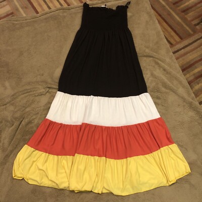 Multicolor Tube Top Maxi Dress Brown Size Medium | eBay