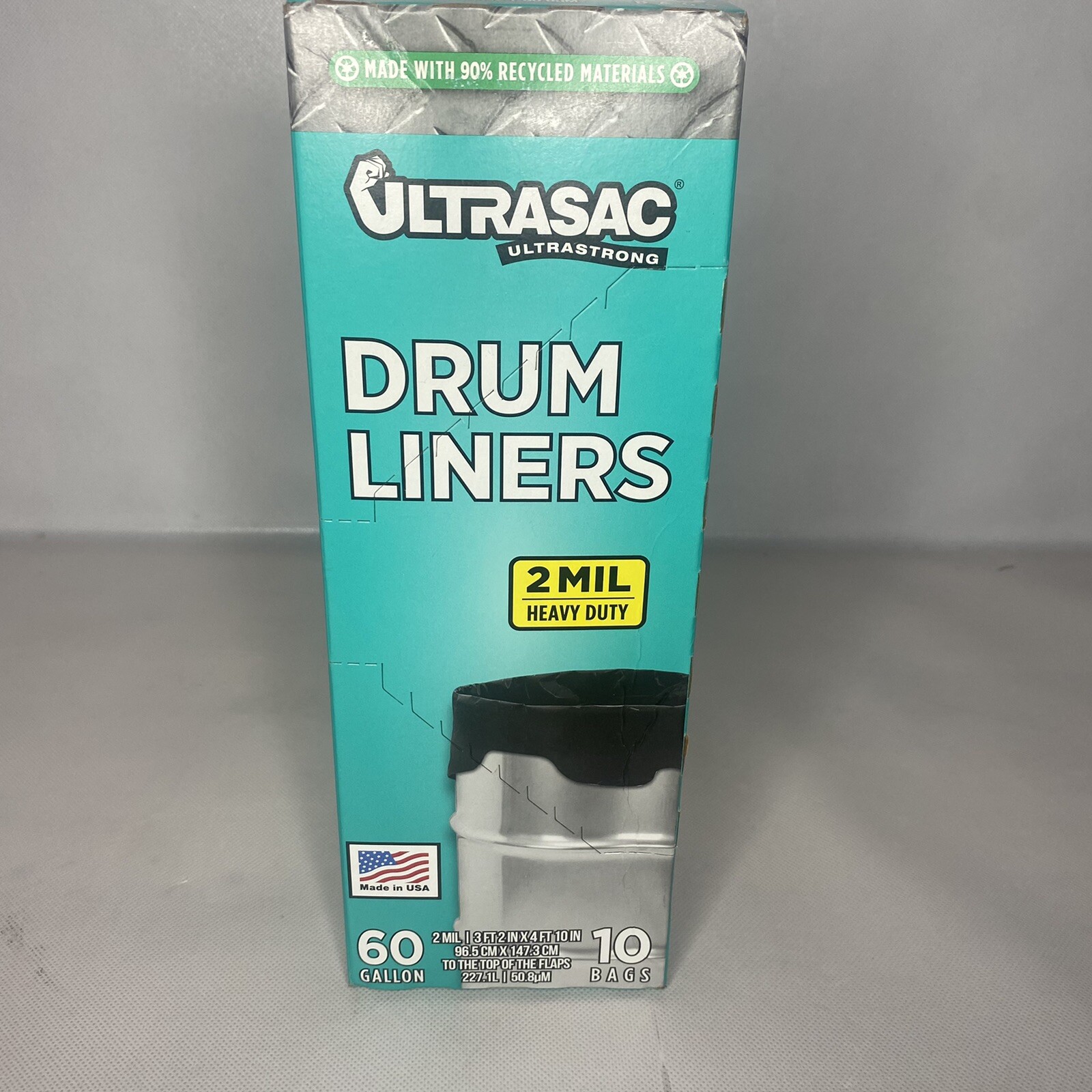 Ultrasac Ultrastrong Drum Liners 2 MIL Heavy Duty 60 Gallon 10 Bags