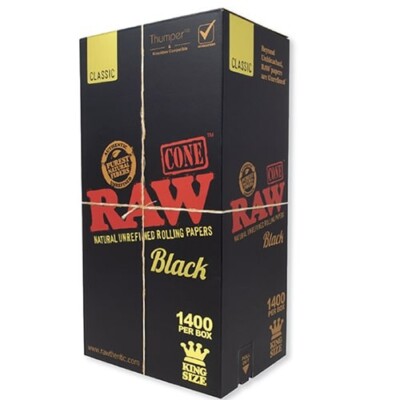 RAW Cones  Black King 1400 Count Box - Bulk Box