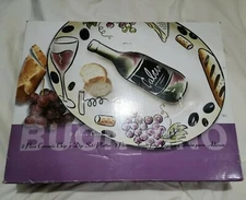 Clay Art 2 Piece Ceramic Chip And Dip Set Platter Serving Dish Buon Vino EUC 