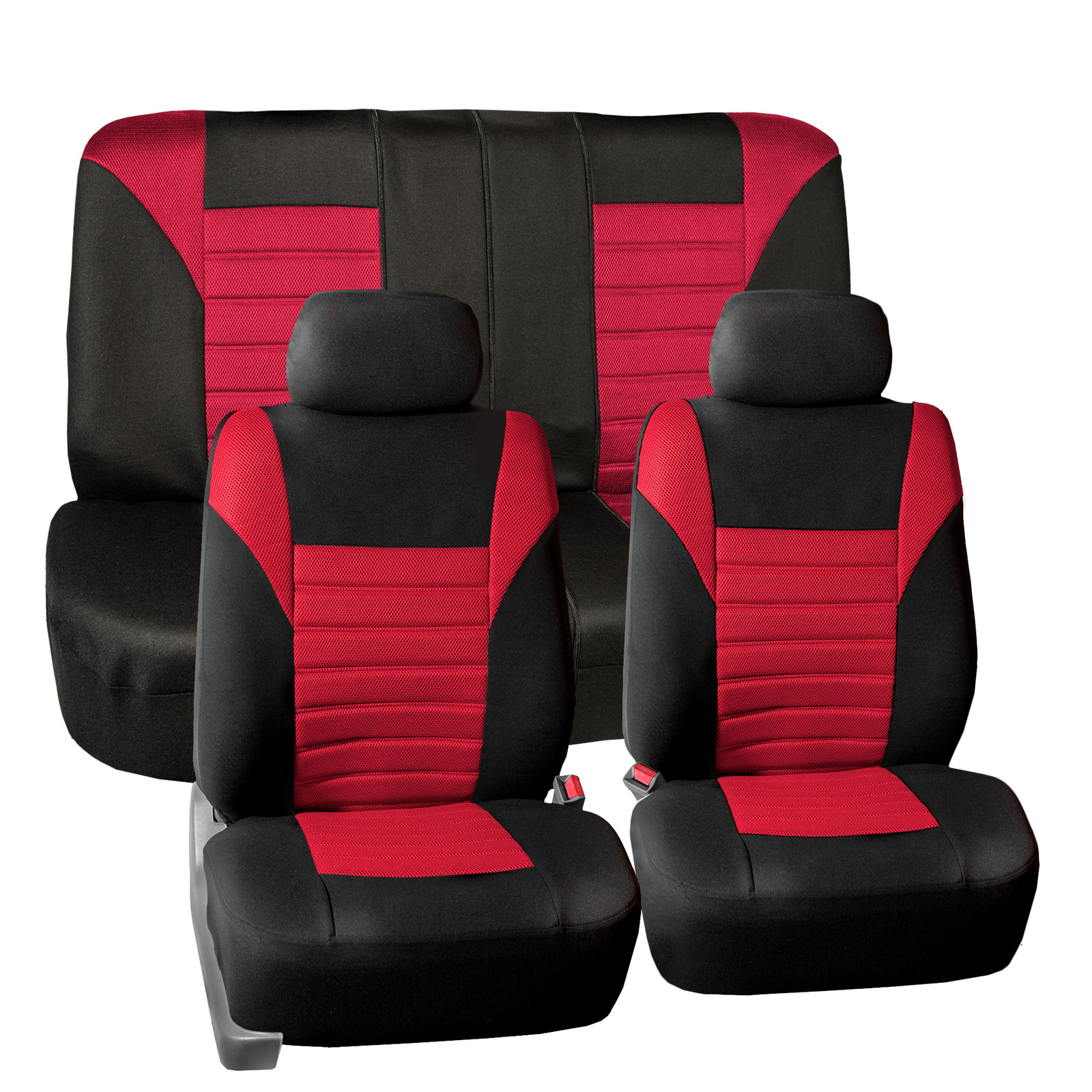 Red Air Mesh Car Seat Covers for Auto SUV Van with 2 Headrest Covers
