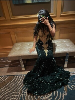 Beautiful Prom Dress Green And Gold | eBay Beautiful Prom Dress Green And Gold | eBay
