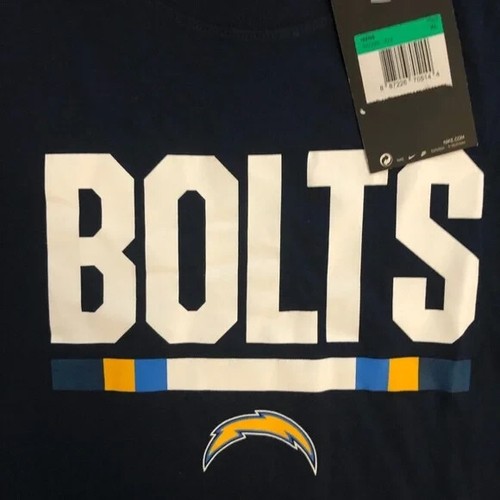 T-shirt Los Angeles Chargers BOLTS NFL calcio blu navy nuova con etichetta uomo XL - Foto 5 di 5
