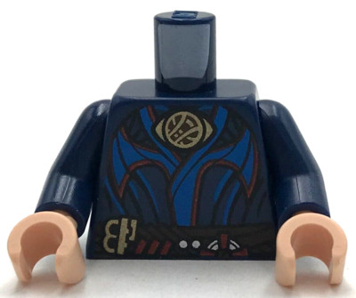 Lego New Dark Blue Minifig Torso Robe Dark Azure and Red Trim Gold Eye-Shaped