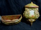 Labavo Wall Fountain Pocket Planter Porcelain Grape Motif Garden Décor