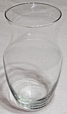 Vase Clear Glass Pot Belly Flower 9" Tall 4.5" Wide at Neck