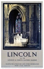 Vintage Lincolnshire LNER It's Quicker By Railway Travel Poster A1/A2/A3/A4