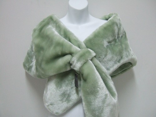 NEW ULTRA SOFT FAUX FUR STOLE WRAP SHRUG SHAWL CAPE COLLAR CELEDON WINE - 第 1/6 張圖片
