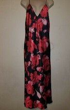 Victoria's Secret rose floral print slip dress long gown with open back XL NWT