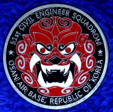 USAF 51st Civil Engineer SQ Osan Air Base ROK Commander Challenge Coin C-12