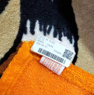 Hermes Beach Bath Towel Mat Leopard Animal Orange Beige Blanket