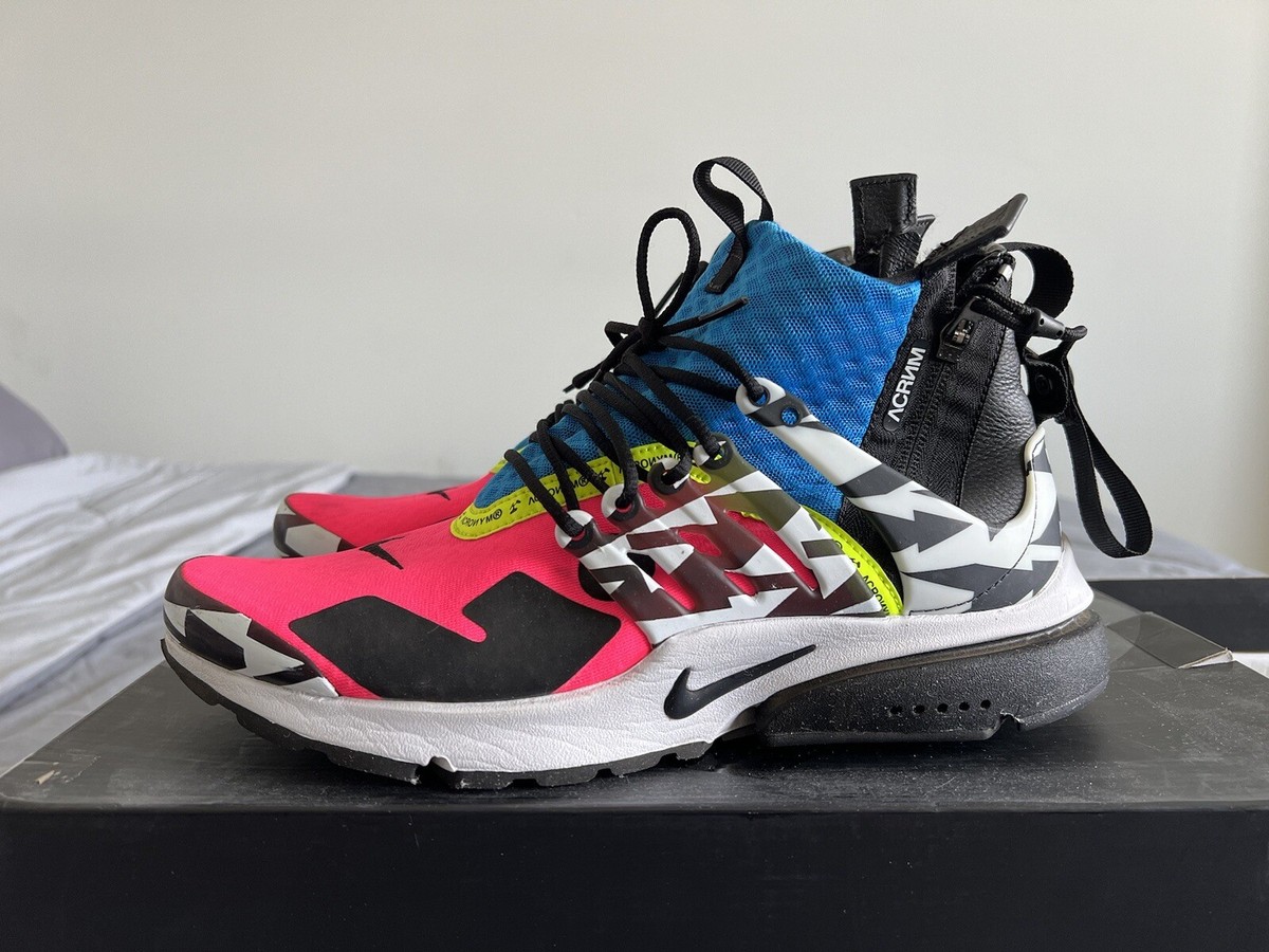 Nike x Acronym Air Presto Mid Racer Pink Men's Size 9 Blue 2018