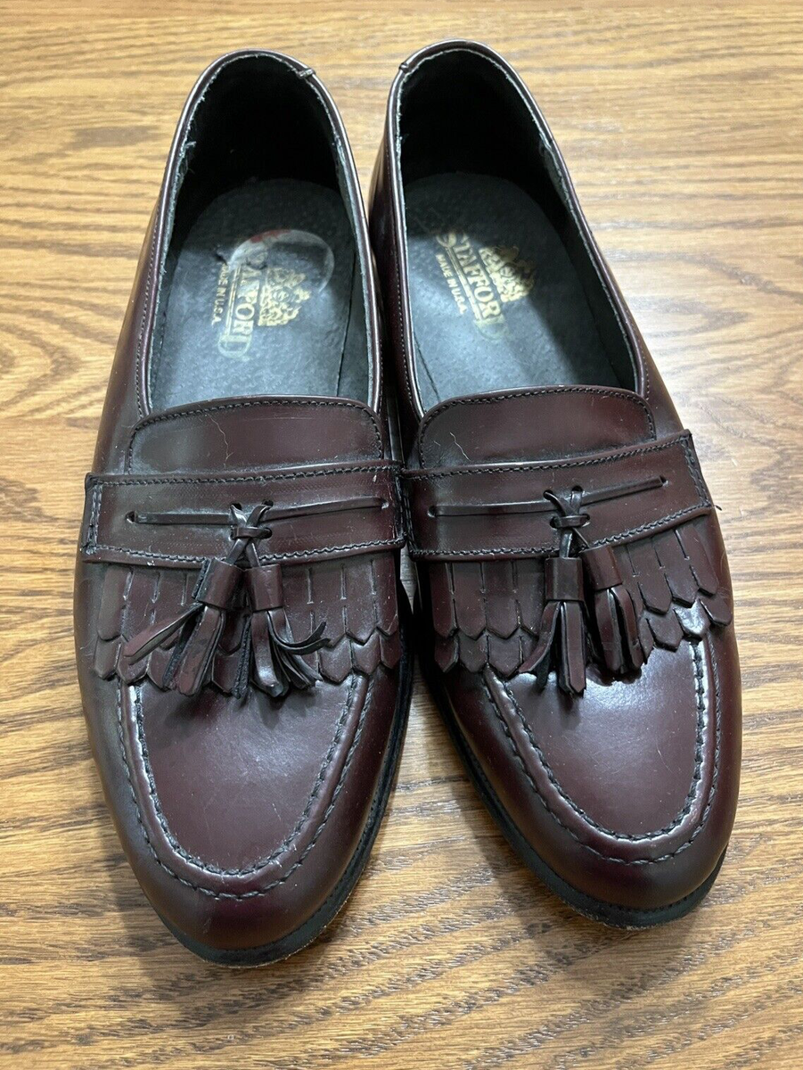 Vintage J.C. Penney Tassel Loafers | Comfort Plus | USA Made | Men’s 13 B Tassel Loafers 10D Oxblood Kiltie Men JC Penney Stafford NEW  main image 3