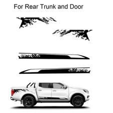 2x Black Car Side Body Decal Sticker Vinyl Film Decor Waterproof For Pickup SUV