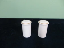 Set of Royal Doulton 2 7/8" Salt Pepper Shaker Set English Bone China Gold Trim