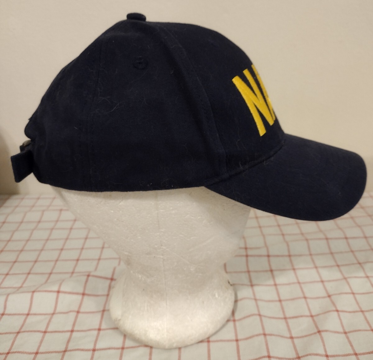 Navy Cap Hat Black Adjustable Strapback Embroider… - image 3