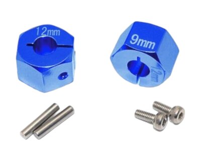 GPM Racing Alu Radmitnehmer Set 9mm blau für Tamiya TT02 GPMTT2B010-12X9B 