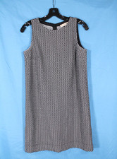 LOFT By ANN TAYLOR Petites BLACK/WHITE HERRINGBONE Twill SHEATH DRESS Sz SP