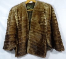 Vintage Evans Custom Studio Womens Fur Style Coat Light/dark Brown Mix Ss