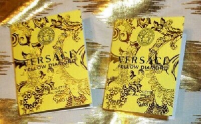 2 PCS  Versace Yellow Diamond Spray Vial Sample 0.03 oz/1.0 ml  Eau de Toilette