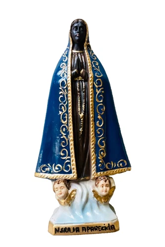 BLACK MADONNA APARECIDA PRIESTS ALTAR TABLE CHAMBER FIGURINE STATUE