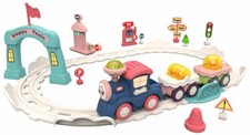 Zug Kinder Spielzeug Eisenbahn Spielset Dampflok Waggons Schienen Licht Sound