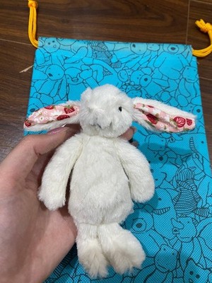 Jellycat Blossom Cream Bunny Berry Plush Keychain Stuffed Bag