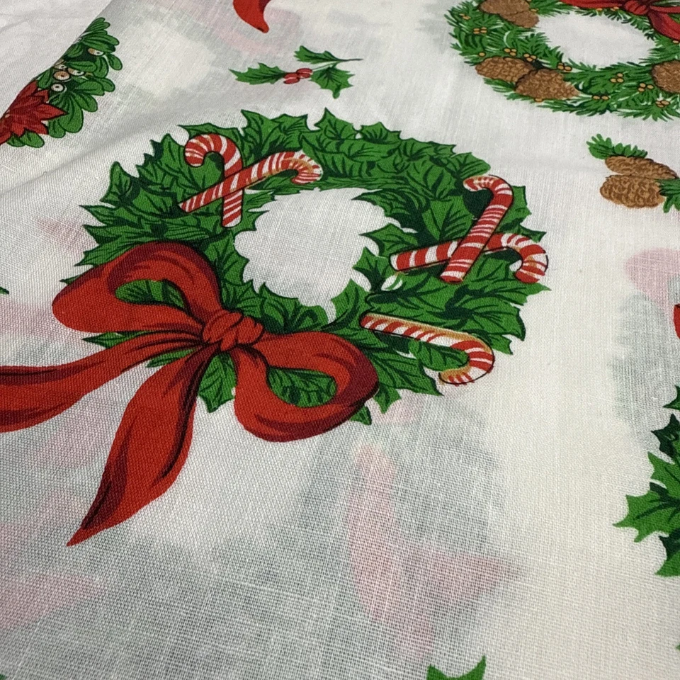 "Tela corona de Navidad vintage blanca acebo baya 20"" X 60""" Foto 2 de 4