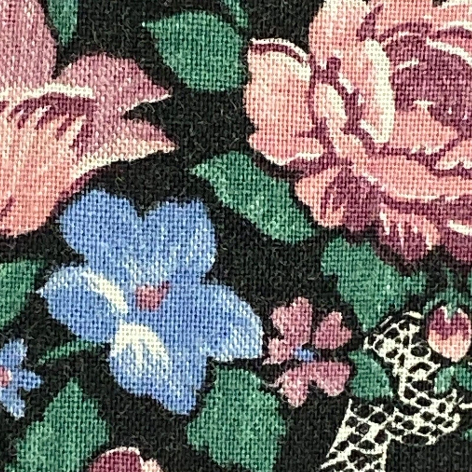 VTG Floral Dress Puff Sleeve Drop Waist Girls Size 5 Pink Blue Lace Cottagecore - Image 4 of 4