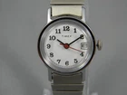 Vintage Timex Watch Women Manual Wind 25mm Silver Tone Date Stretch Band 5.75+