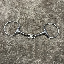 French Link Curved Eggbutt English Snaffle Horse Bit 5.25  Stainless Steel NWOT