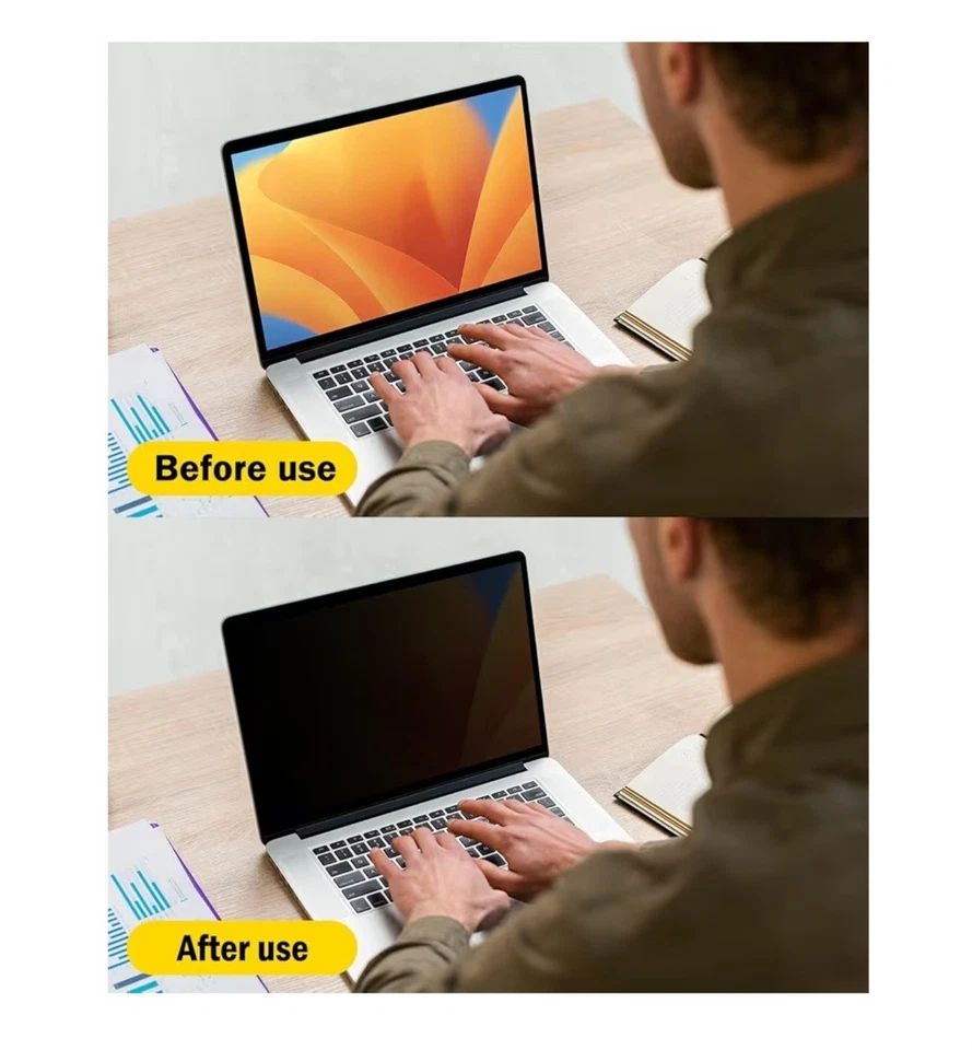 FORITO 15.6英寸笔记本电脑隐私屏幕保护膜 — 第 3/4 张图片