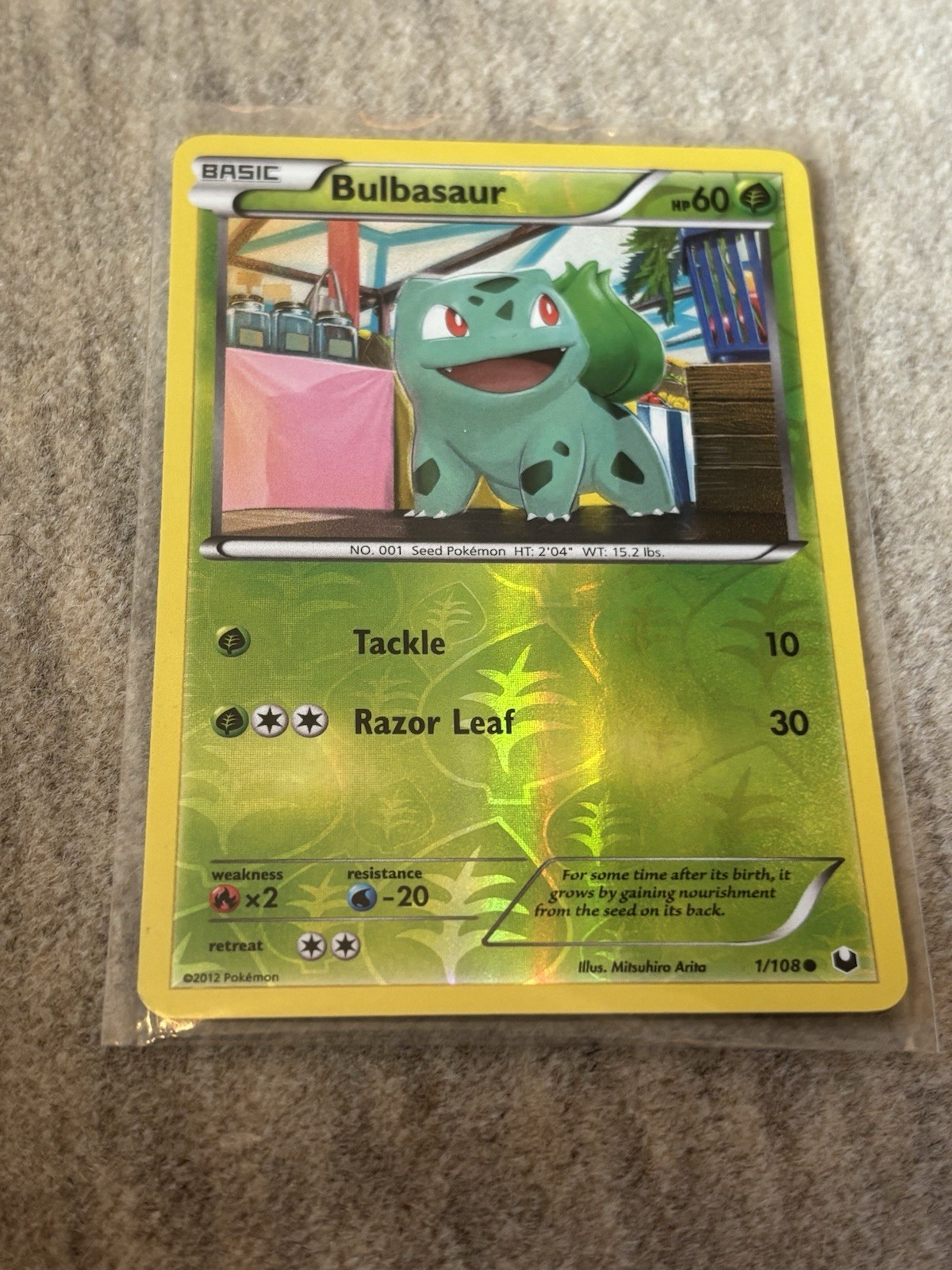 Pokémon TCG Bulbasaur 1/108 BW Dark Explorers Reverse Holo Foil Rare LP